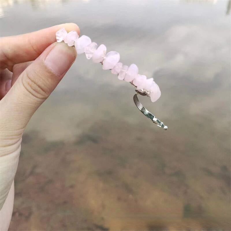 Wholesale Natural Crystal Gravel Metal Hair Clips