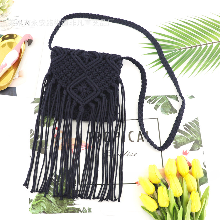 Bolsas de borla tejida de hilo de algodón al por mayor de algodón