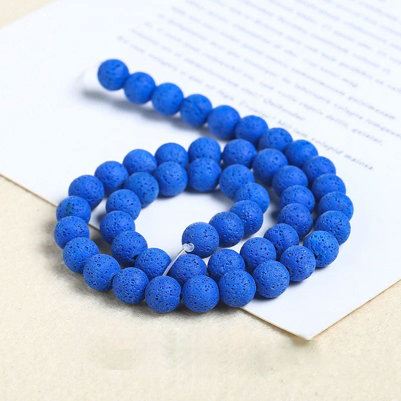 Wholesale DIY Beads 6mm Volcanic Stone Loose Beads 5 Strings/Pack OLY-BDS-JingD001