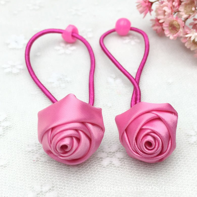 Wholesale 10pcs Fabric Rose Hair Tie