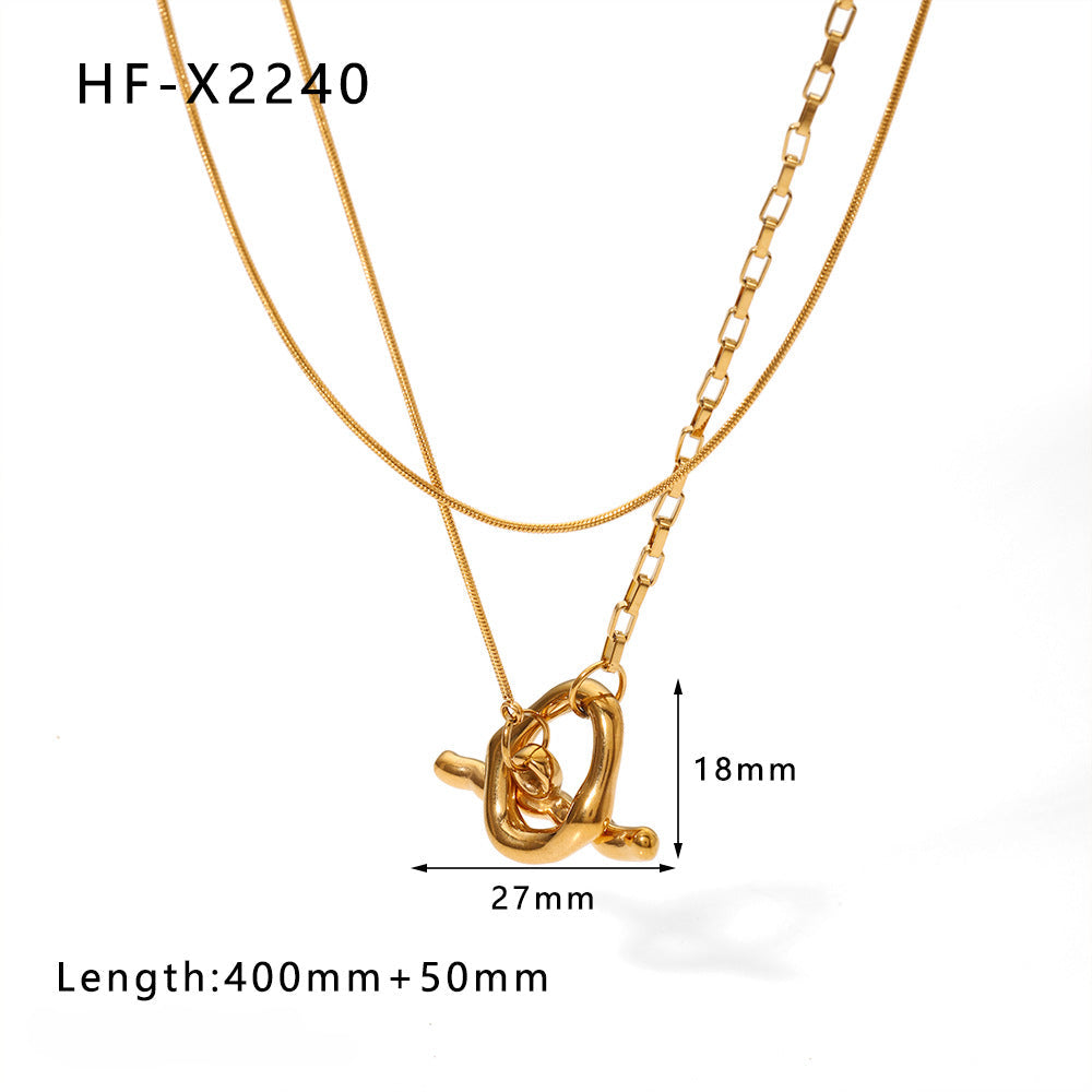 Wholesale Heart Clavicle Chain  Stainless  Steel Necklace