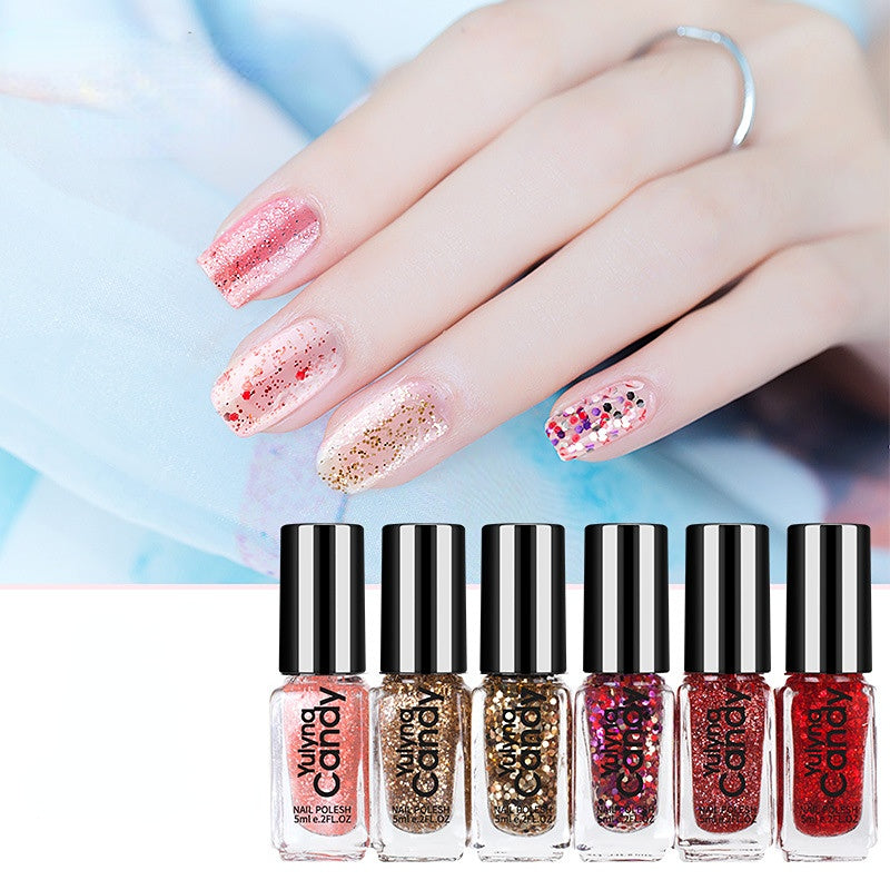 Venta al por mayor 6 botellas de esmalte de uñas aceitoso no pelable