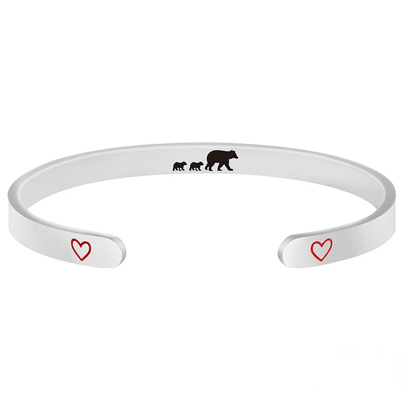Venta al por mayor Pulsera de oso del día de la madre de acero inoxidable