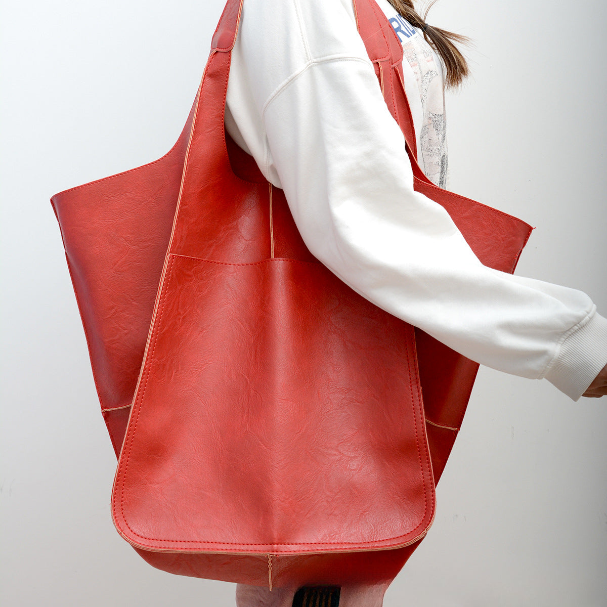 Wholesale Soft Leather Large Capacity Shoulder Hand Tote Bag