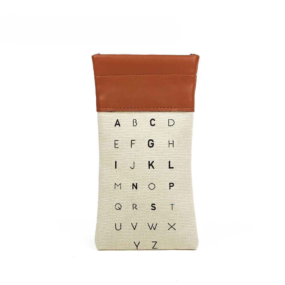 Wholesale Canvas Spliced Letter Glasses Bag