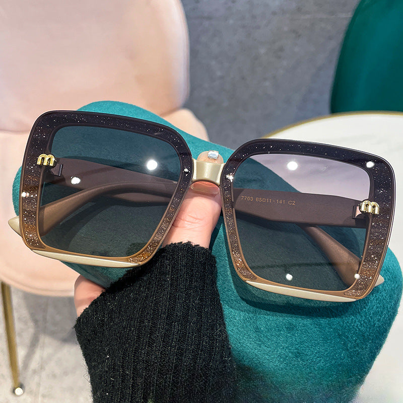 Wholesale Square Set Glitter PC Sunglasses