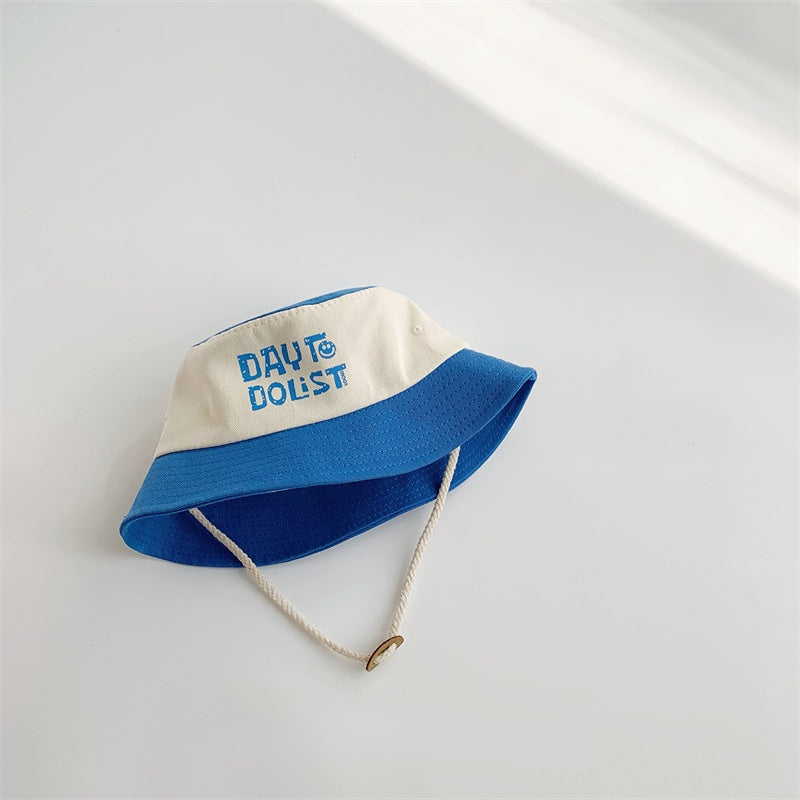 Venta al por mayor algodón Colorblock alfabeto impresión niños cubo sombrero