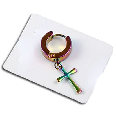 Wholesale Cross Punk Stainless Steel Earrings
