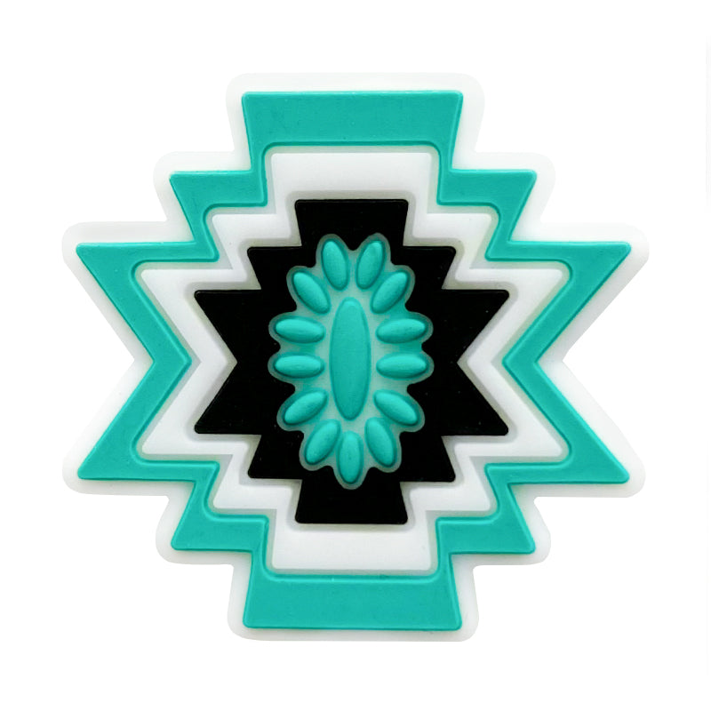 Wholesale 10pcs Aztec Western Style Silicone Focal Beads