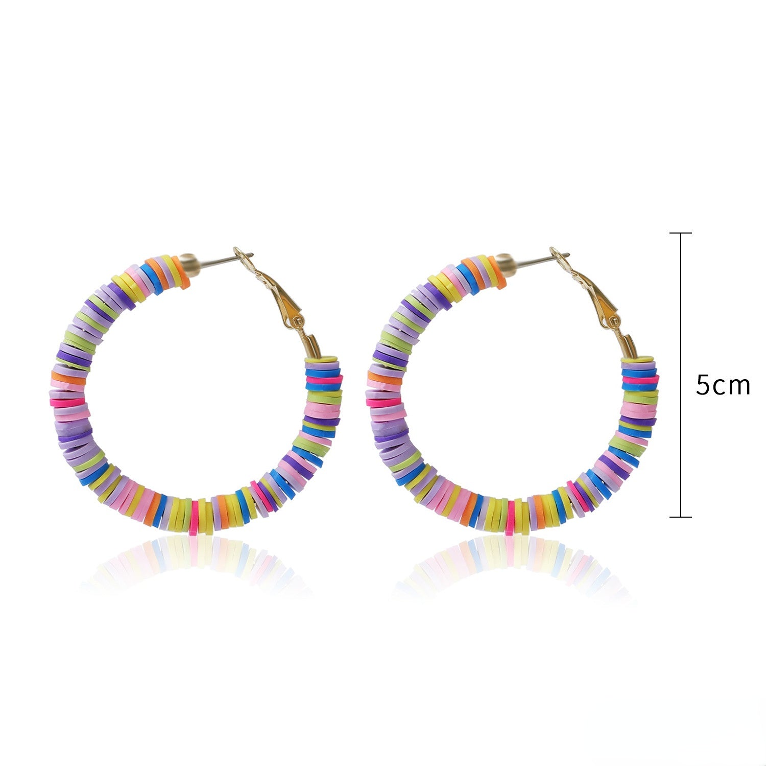 Pendientes de aro de aleación policromada bohemio al por mayor