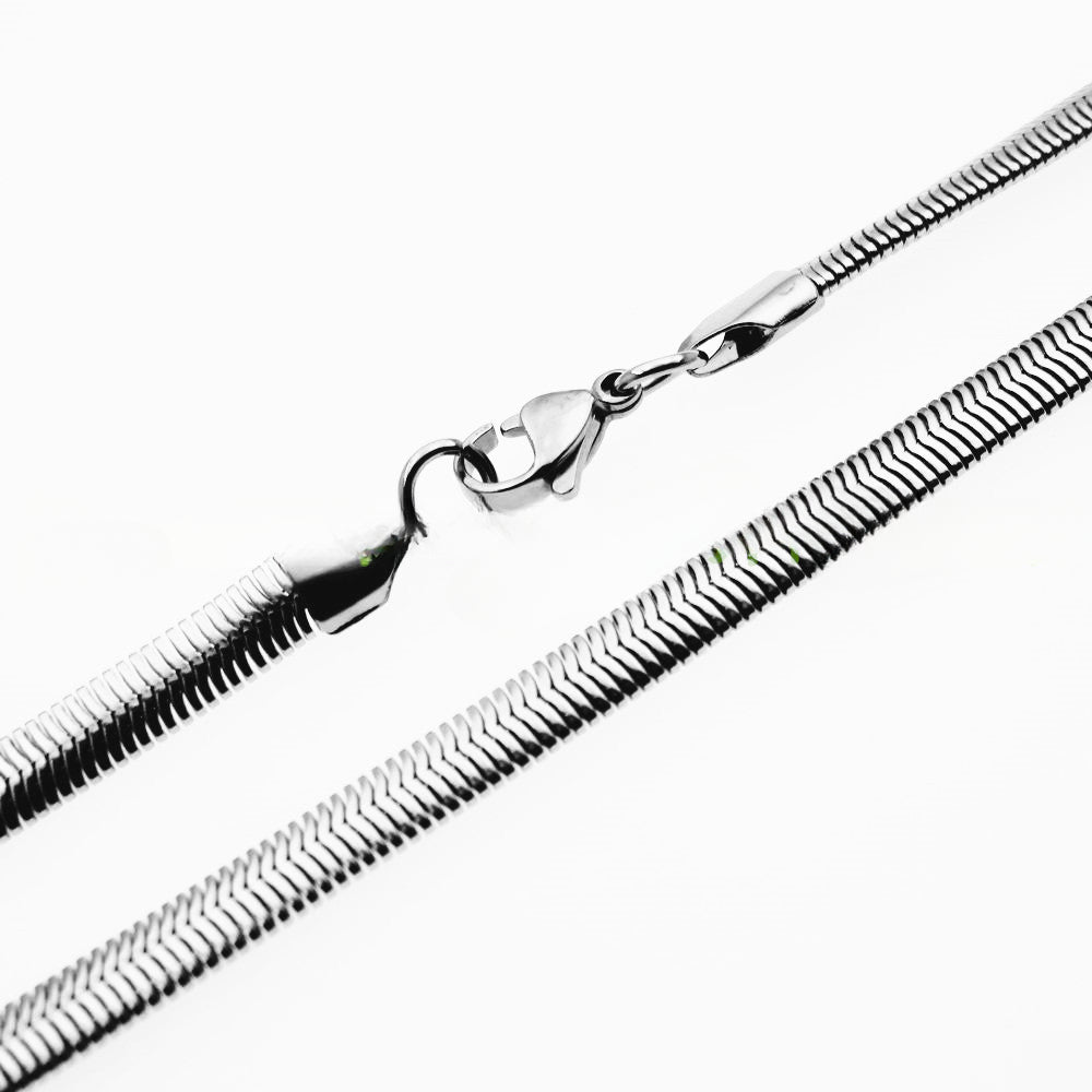 Wholesale 10PCS Flat Snake Titanium Steel Necklace