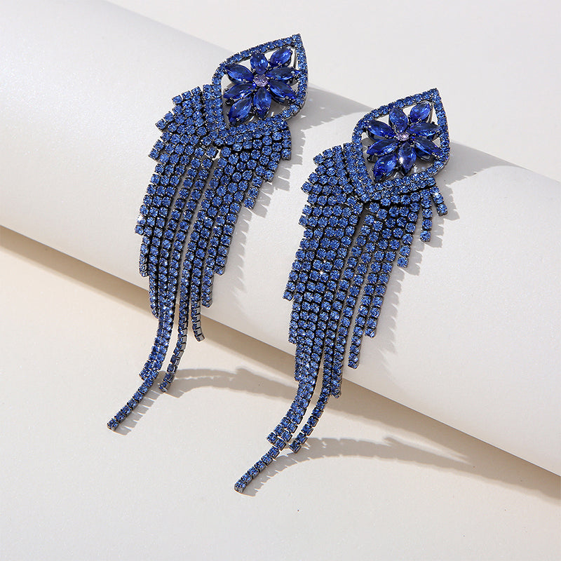 Wholesale Micro Pave Diamond Zircon Tassel Earrings OLY-ES-SHY001