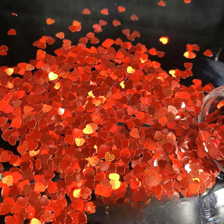 Wholesale Colorful Laser Peach Heart Nail Sequins