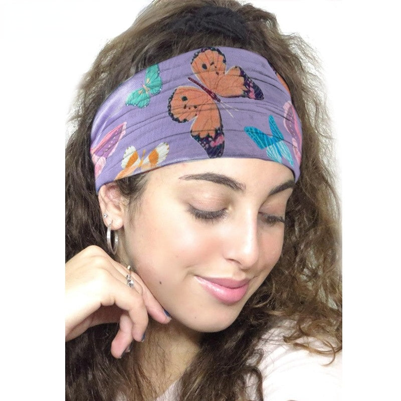 Wholesale 10PCS Butterfly Wide Brim Stretch Fabric Headband