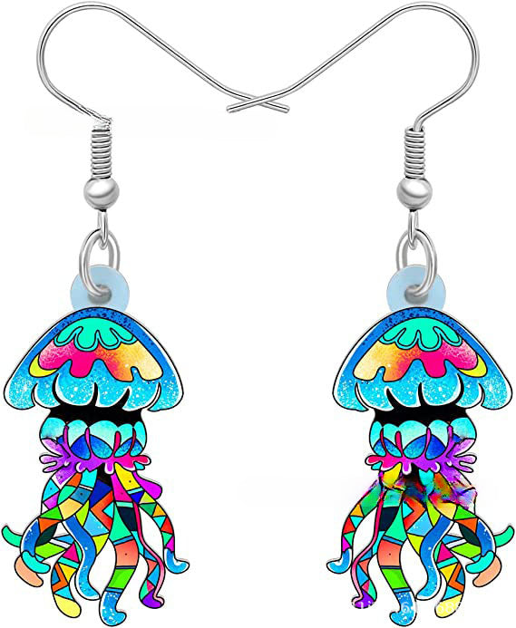 Wholesale 10PCS/PAIRS Cartoon Jellyfish Acrylic Earrings
