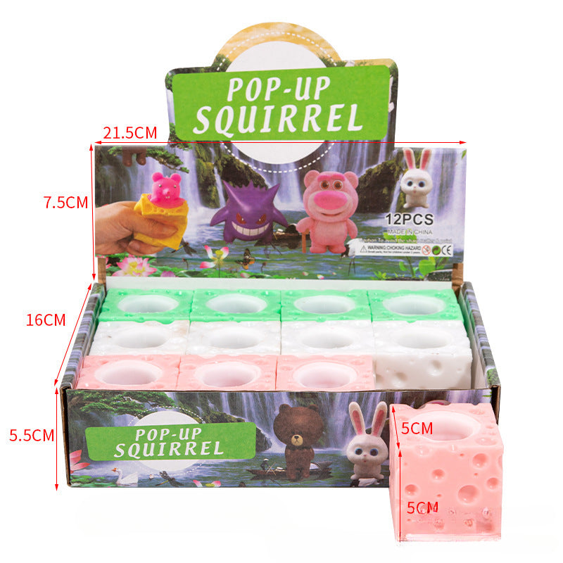 Wholesale 12pcs/box Halloween Decompression Squirrel Squeeze Cup Decompression Vinyl Toy