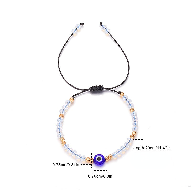Venta al por mayor Pulsera de aleación de cuentas de cristal de ojo de diablo