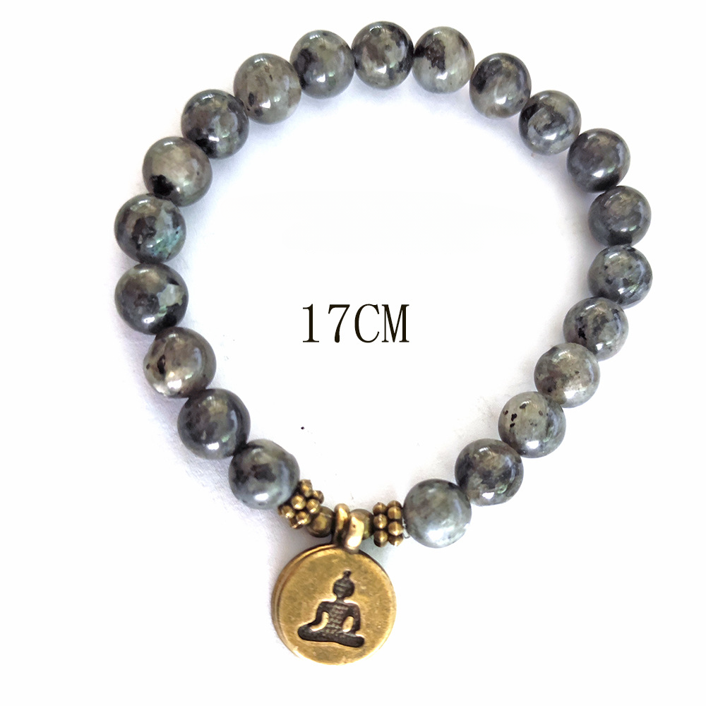Wholesale Buddha Beads Lotus Yoga Pendant Stone Bracelet