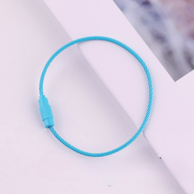 Wholesale 40PCS DIY Beadable Beaded Color Spray Painted Wire Ring Keychain Accessories