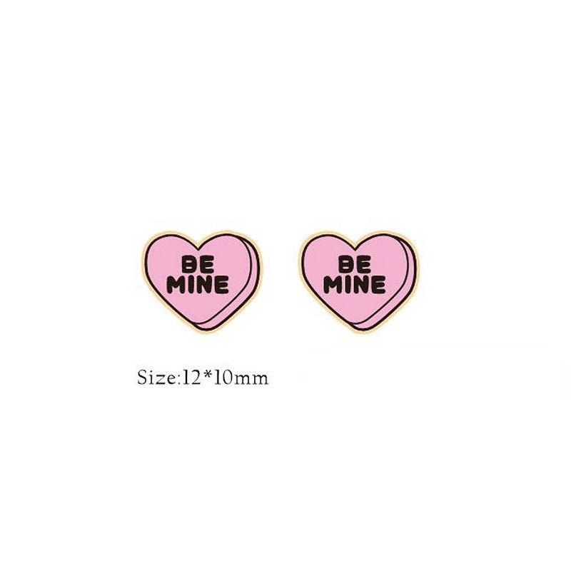 Wholesale Valentine Hearts Bears Wooden Earrings