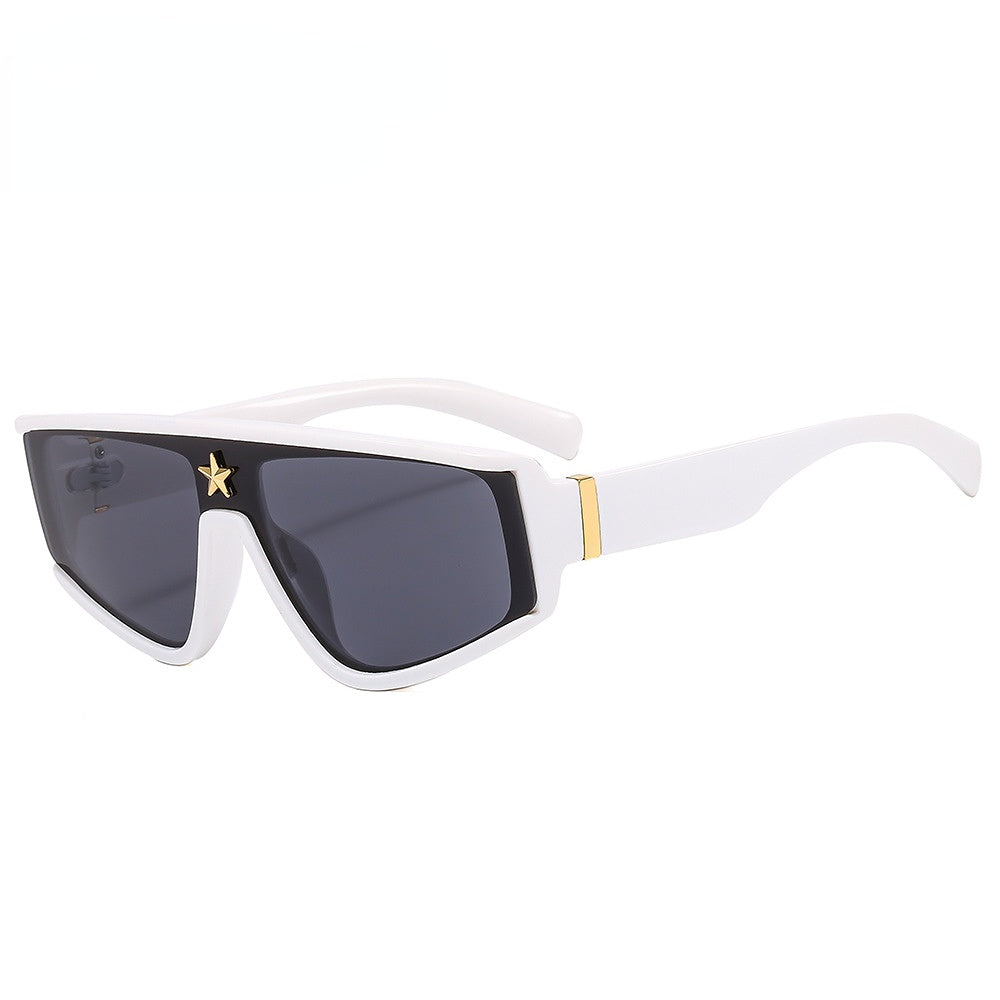 Wholesale Conjoined Star Decoration Large Frame PC Men's Sunglasses