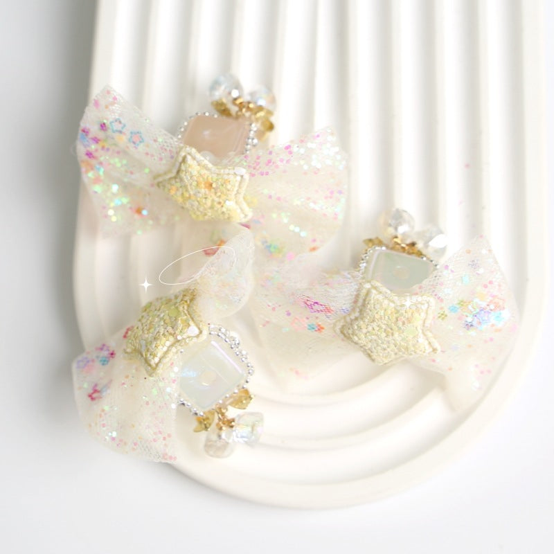 Wholesale Bow Yarn with Diamond Cat Eye Lucky Star Acrylic Beads