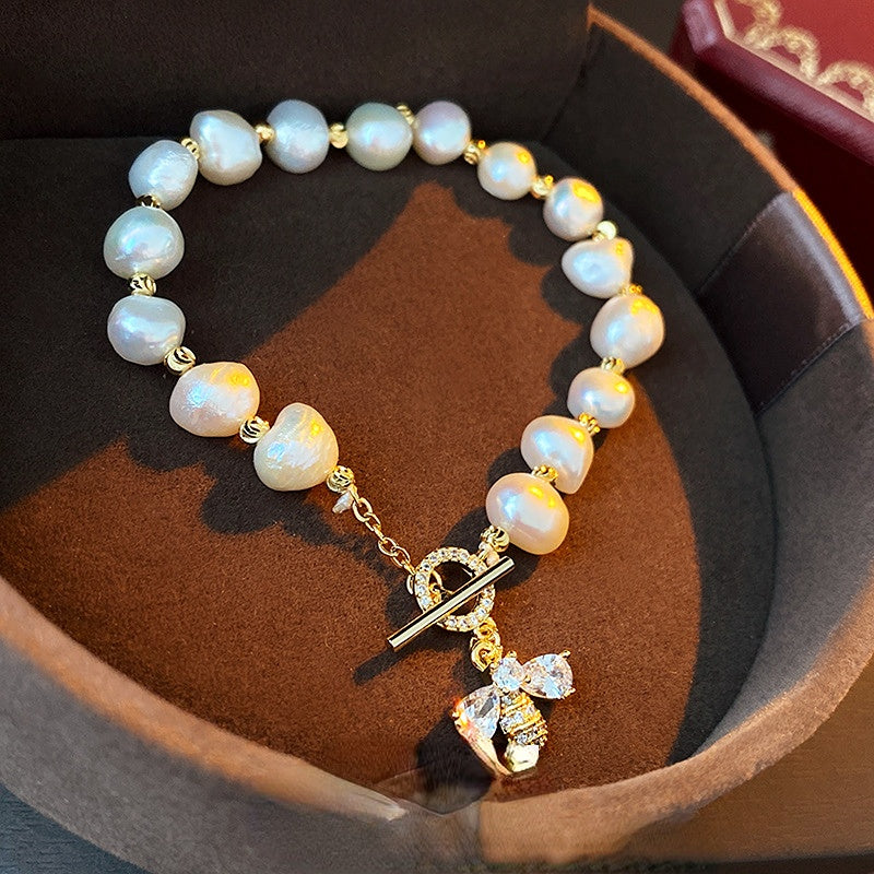 Wholesale Zircon Freshwater Pearl Alloy Bracelet