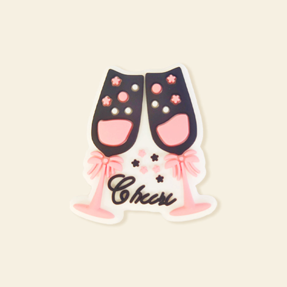 Wholesale 10pcs Cartoon Wine Glass Silicone Focal Beads