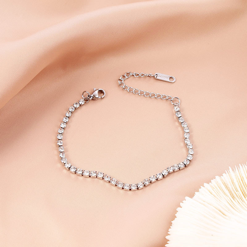 Venta al por mayor Pulseras de circón micro pavimentadas OLY-BT-LongR001