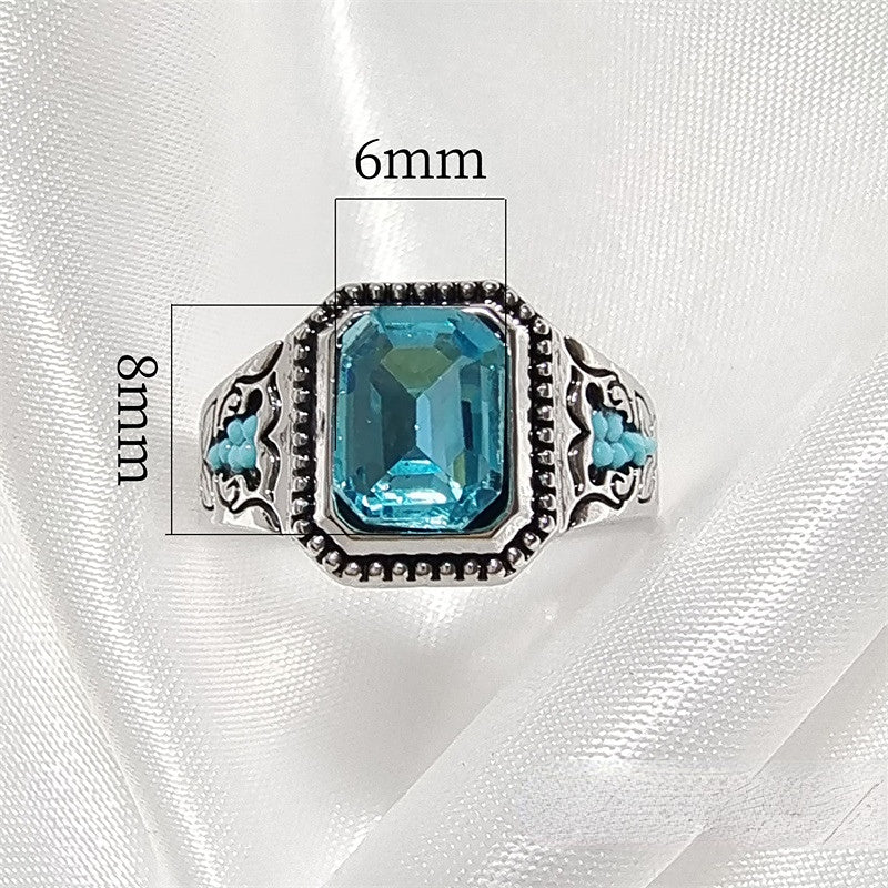 Wholesale Vintage Square Zircon Alloy Rings