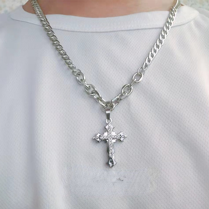 Collar Colgante De Cruz De Acero De Titanio al por mayor