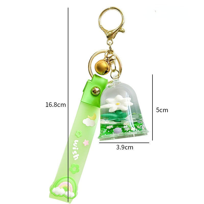 Wholesale Acrylic Oiled Floating Flower Keychain