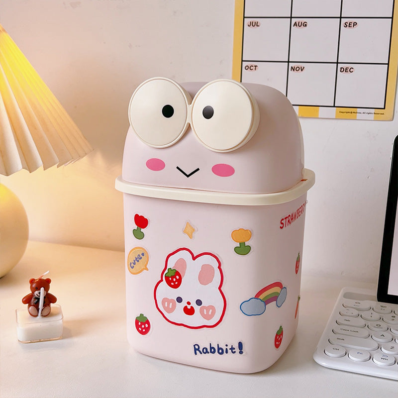 Wholesale Cute Desktop Mini Trash Can Storage Box With Lid OLY-CS-TengY001