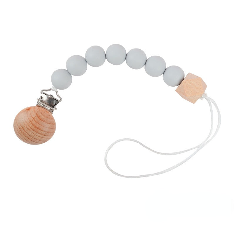 Venta al por mayor Suministros para bebés con cadena de mordedura de haya de silicona para bebés