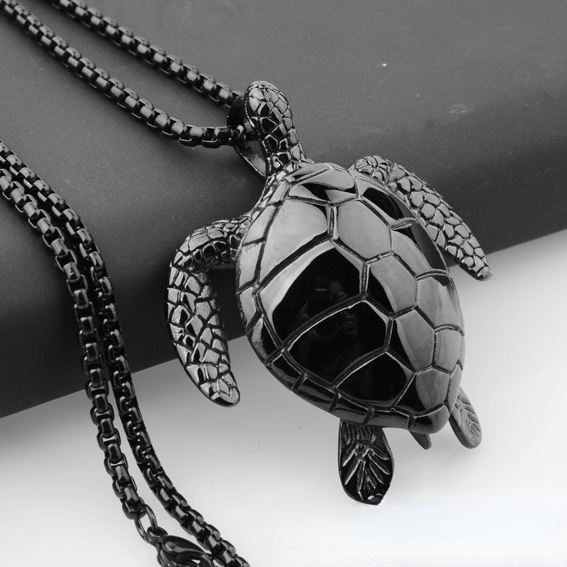Wholesale Titanium Steel Turtle Pendant Necklaces
