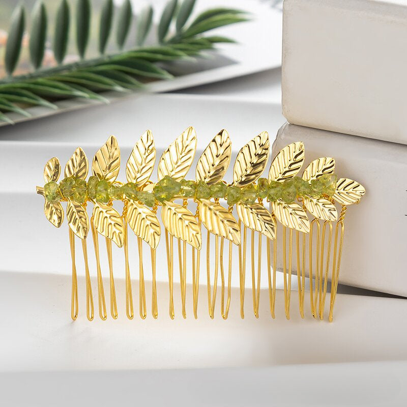 Wholesale Leaf Crystal Hair Combs