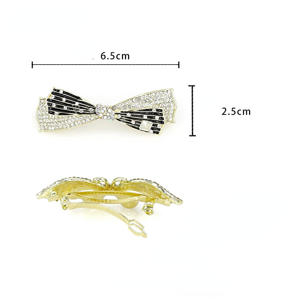 Wholesale Black Butterfly Zircon Spring Clip Alloy Hair Clip