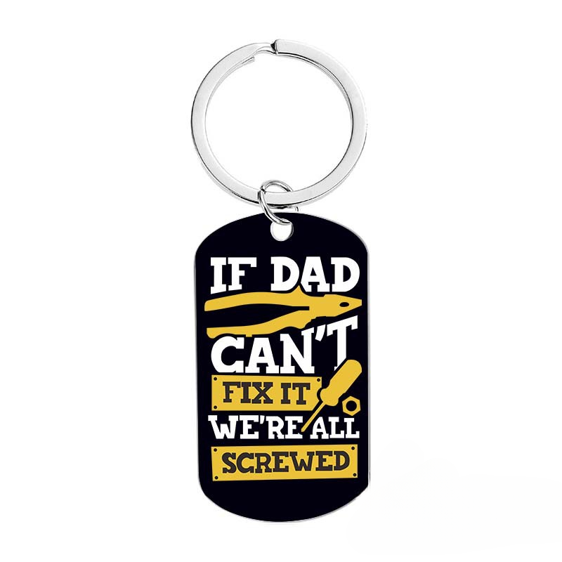 Keychains de acero inoxidable impreso al por mayor Día del Día del Padre del Padre