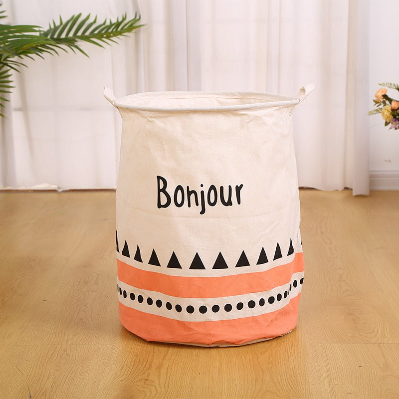 Wholesale Cotton and Linen Dirty Clothes Basket Storage Bucket