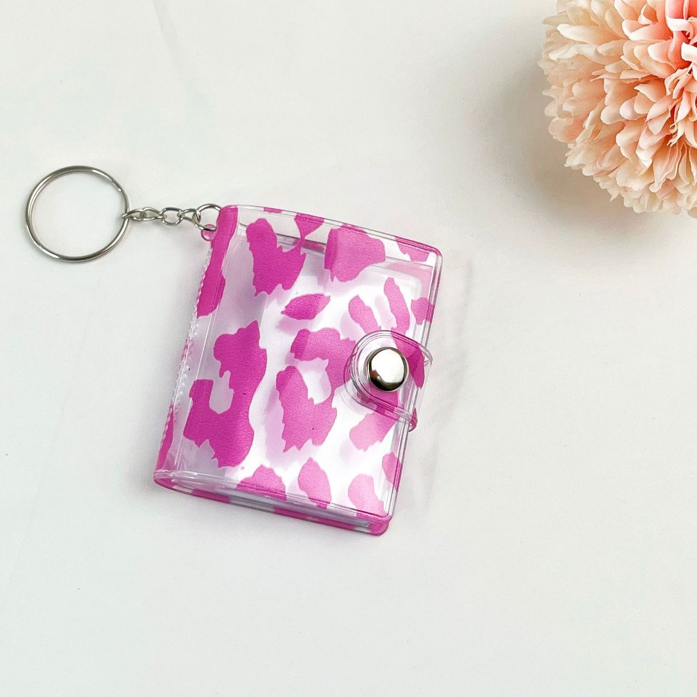 Wholesale 2-inch Leopard Print mini Album Plastic Keychains