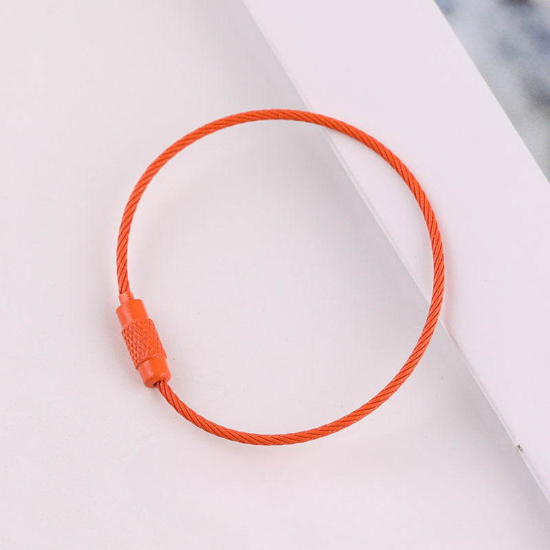 Wholesale 40PCS DIY Beadable Beaded Color Spray Painted Wire Ring Keychain Accessories