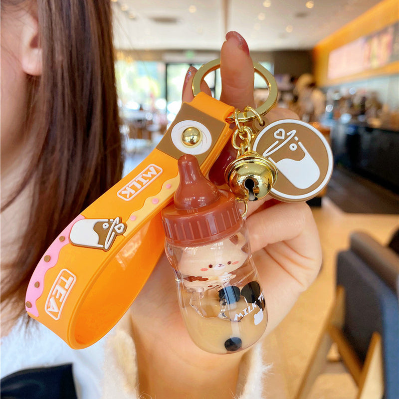 Wholesale Liquid Quicksand Floating Bottle Acrylic Keychain