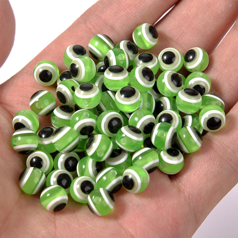 Venta al por mayor 6/8/10MM cuentas resina resina Devil Eye Beads OLY-BDS-HT004