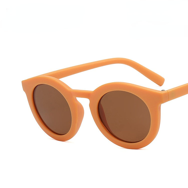 Wholesale Cream Color Kids Versatile Round Frame PC Sunglasses