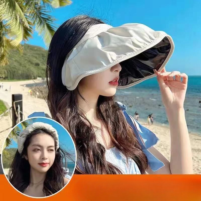 Wholesale Summer Vinyl Shell Hat Dual-use Hairband Sunshade Empty Hat