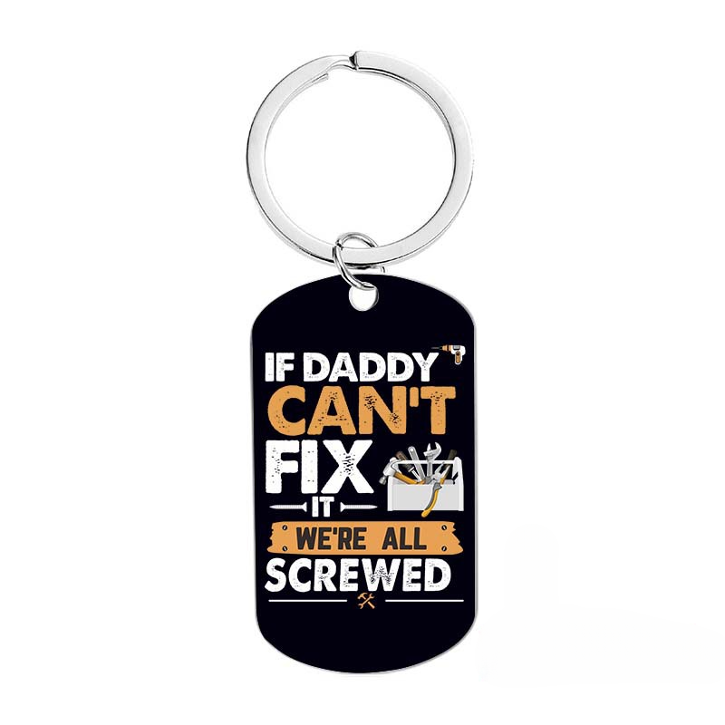 Keychains de acero inoxidable impreso al por mayor Día del Día del Padre del Padre