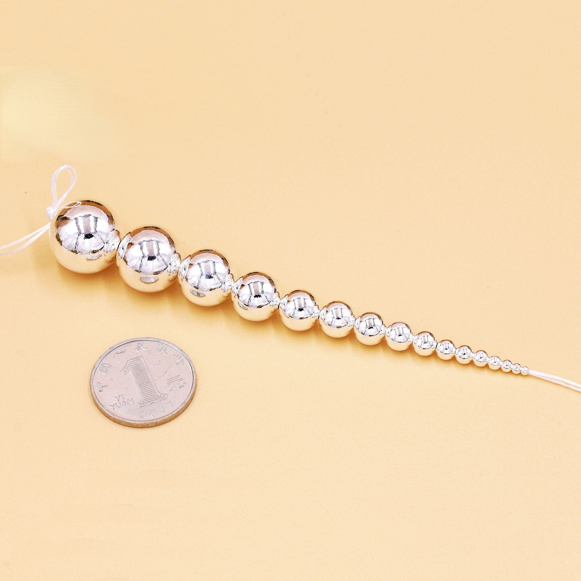 Cuentas de plata de ojal de 2-8 mm al por mayor