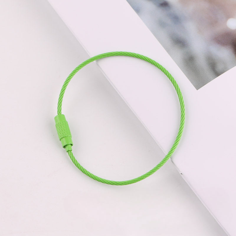 Wholesale 40PCS DIY Beadable Beaded Color Spray Painted Wire Ring Keychain Accessories