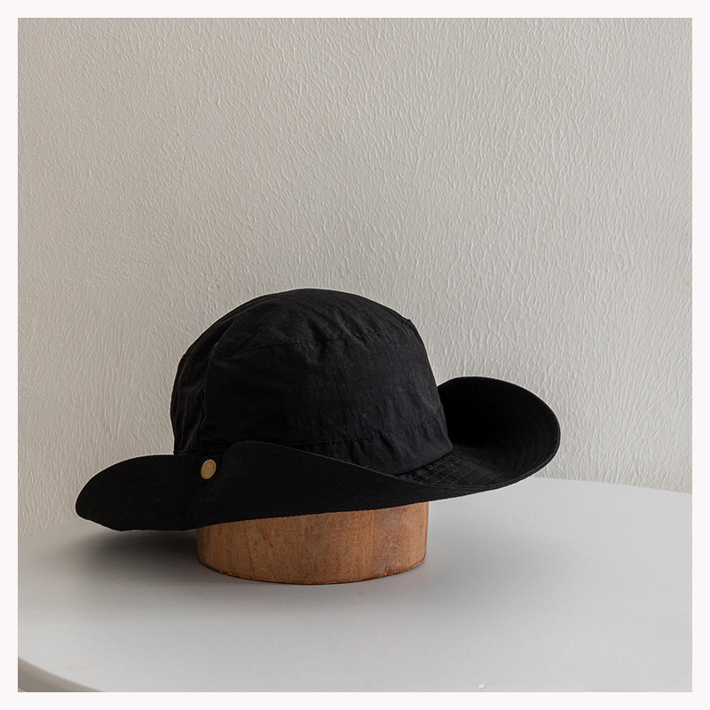 Wholesale Cotton Children's Western Denim Style Solid Color Fisherman Hat