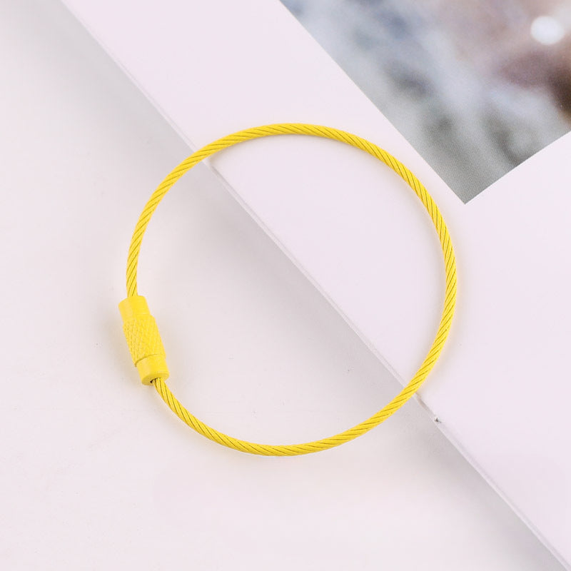 Wholesale 40PCS DIY Beadable Beaded Color Spray Painted Wire Ring Keychain Accessories